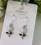 White Tulip Enamel Earrings, Floral Jewellery, Handmade Gift for Her