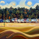 A4 Print North Norfolk Wells-Next-The-Sea Beach Huts Distance