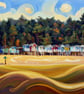 A4 Print North Norfolk Wells-Next-The-Sea Beach Huts Distance