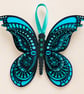 Fabulous Layered Butterfly in Shades Of Turquoise.  Beautiful Home Decor - Image 2