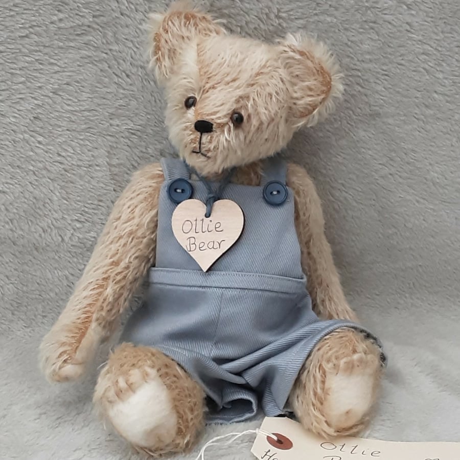 Dressed mohair bear, one of a kind collectable artist bear by Bearlescent 