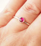July Birthstone Ring - Lab Ruby Cabochon Ring - Image 3