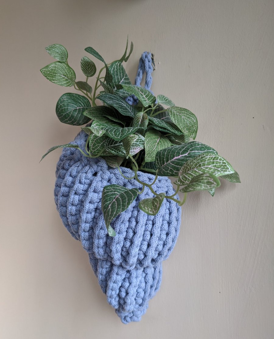 Large crochet shell, spiral shell, home decor, hanging decoration, plant display