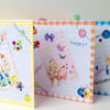 Easter Cards Three PK,Vintage Childhood Easter Card Set,Personalised,Handmade