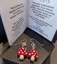 Handmade Murano Glass Toadstool Earrings - Folksy