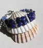 Blue Lapis Lazuli Hearts & Blue Aventurine Gemstone Beaded Bracelet  - Image 1