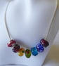 Murano Lampwork Glass Bead Rainbow Necklace C