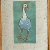 Goose linocut print