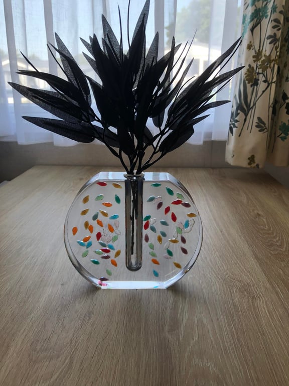 Multi colour faux gem round vase