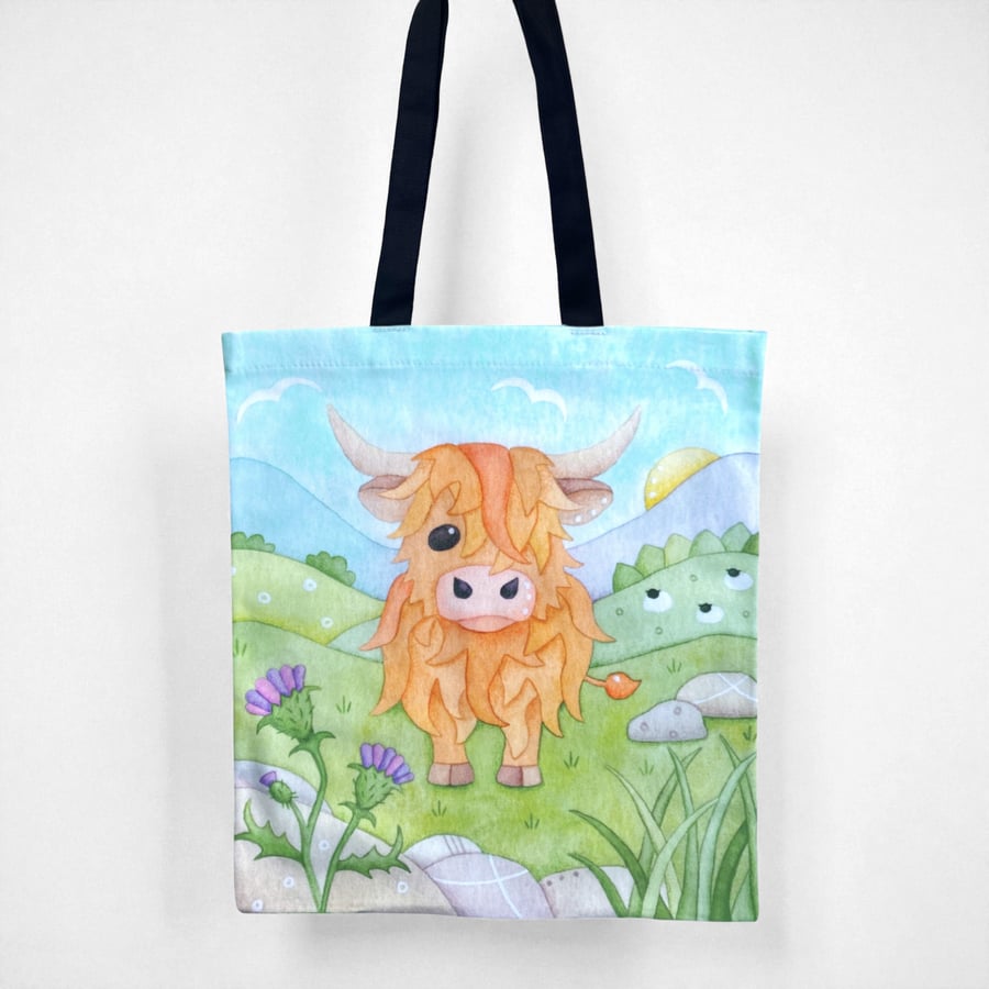 Highland Cow Shopping Bag - Tote Bag - Scottish Highlands, Gifts from Scotland