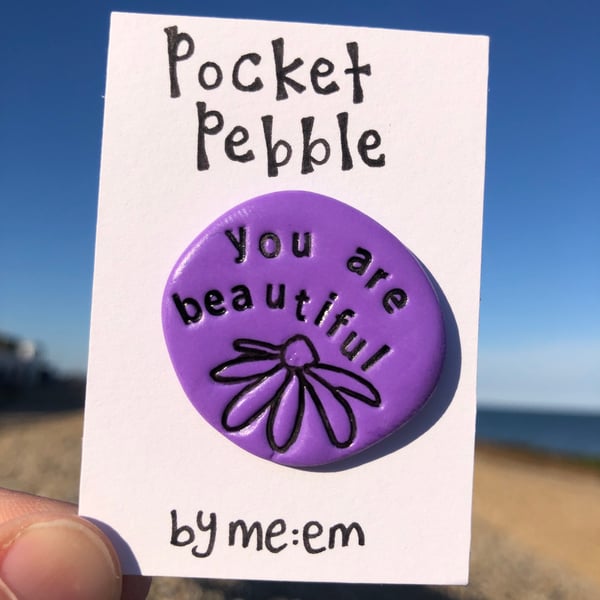 You Are Beautiful Pocket Pebble