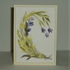 original hand painted floral greetings card ( ref F 456)