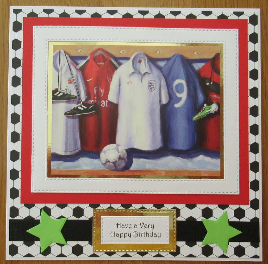 Football Kit  - 8x8" Birthday Card