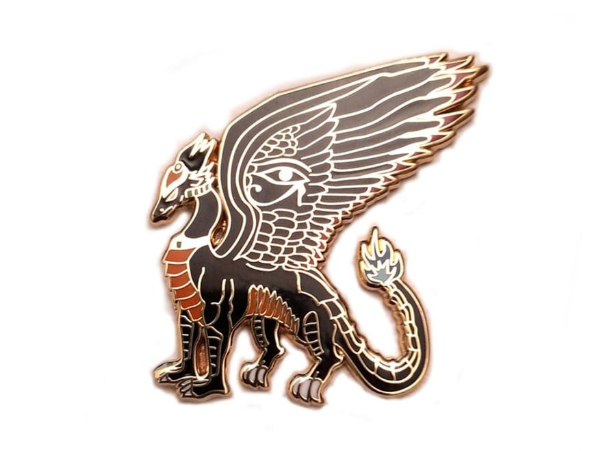 Egyptian Dragon enamel pin badge