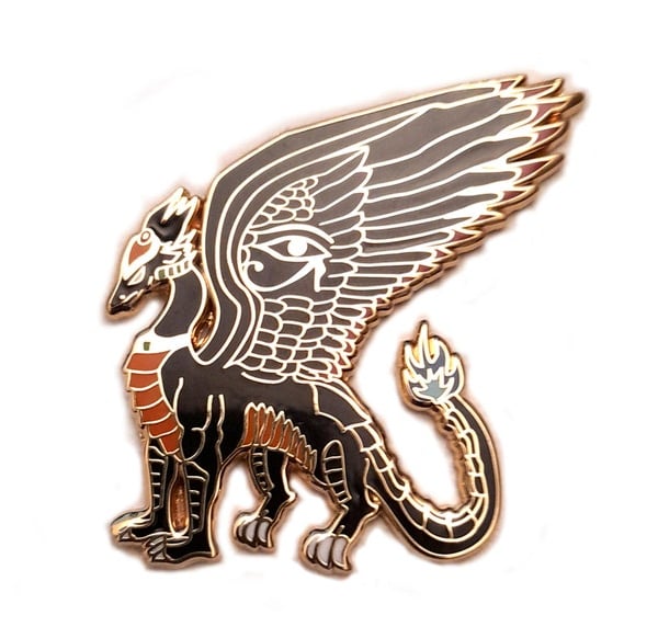 Egyptian Dragon enamel pin badge