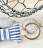 FISH KEY RING - blue stripes, lavender - Image 3
