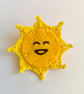 Sun brooch laughing embroidery micro crochet sun rays - Image 3