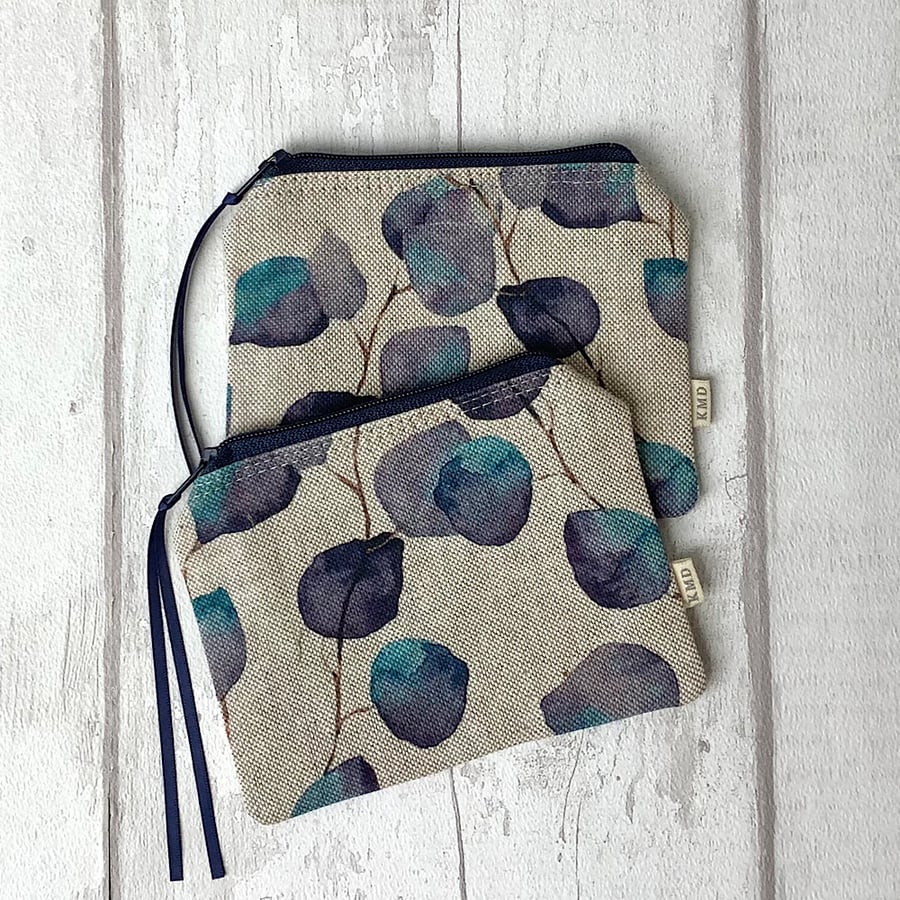 Coin Purse - Blue Foliage