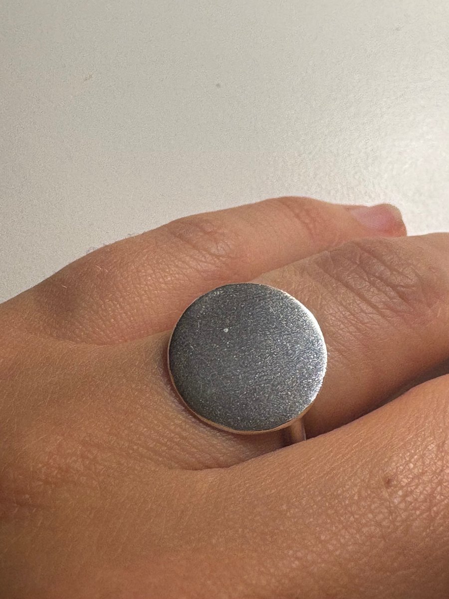 Giant moon ring - sterling silver size J