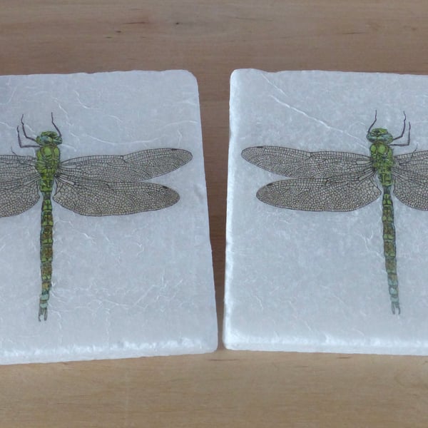 Marble 'Dragonfly' Coasters