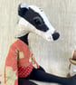 Handcrafted Textile Doll- Brooke the Badger - Image 2