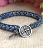 Sodalite and leather bracelet with dragonfly button - Image 7