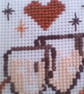 Wedding Cross Stitch Card, Hand Embroidered Anniversary Card, Champagne Glasses  - Image 6