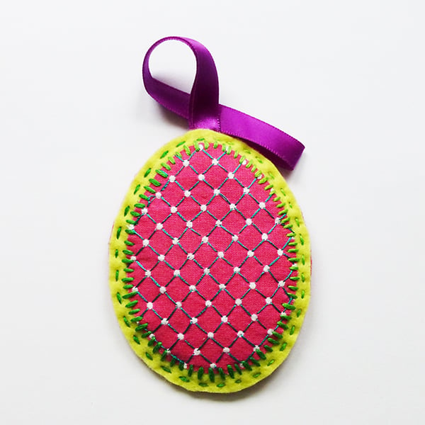 Decoration - Hanging oval -  hot pink
