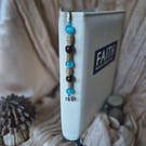 Natural & Blue beaded Bookmark (one of a kind!) 