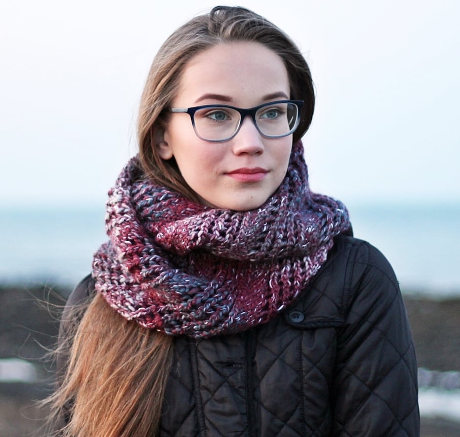 Knitted infinity scarf, cowl, snood, gift guide for her
