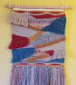 Hand woven wall hanging - abstract in mixed colours - Image 1