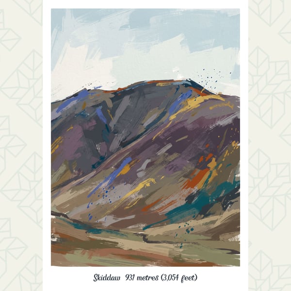 Skiddaw Lake District Art Print – A4 Unframed