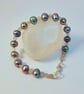Freshwater Pearl & Moonstone Bracelet, June Birthstone, 30th Anniversary Gift