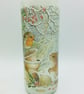 Decoupage bottle light, Robin and Squirrel, winter scene - Image 9