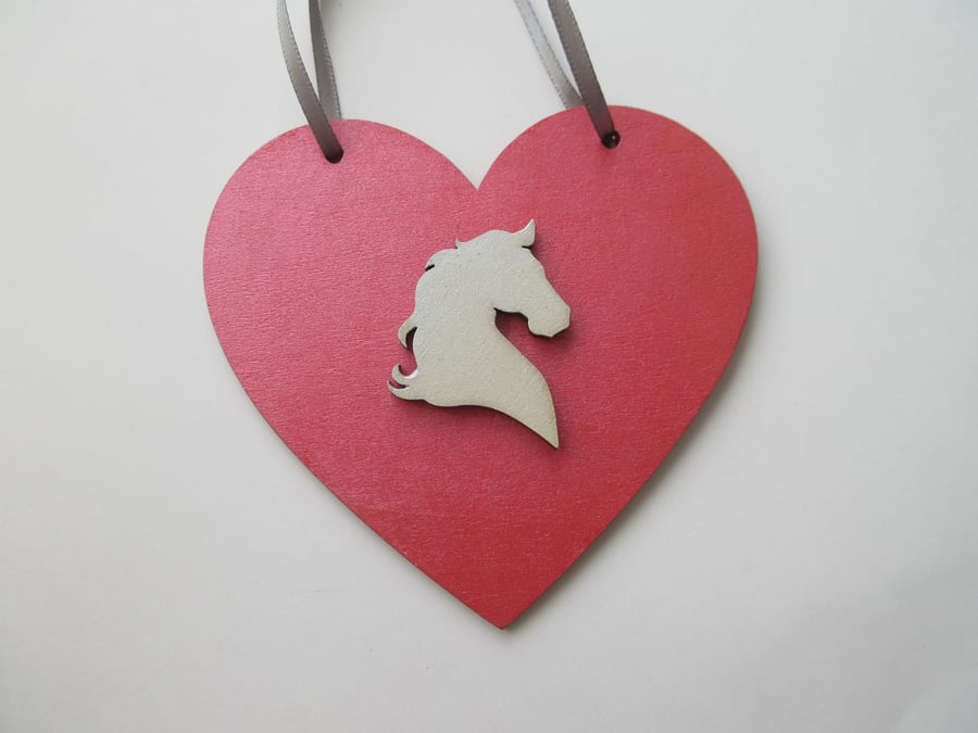 Horse Love Heart Hanging Decoration Valentine Pony