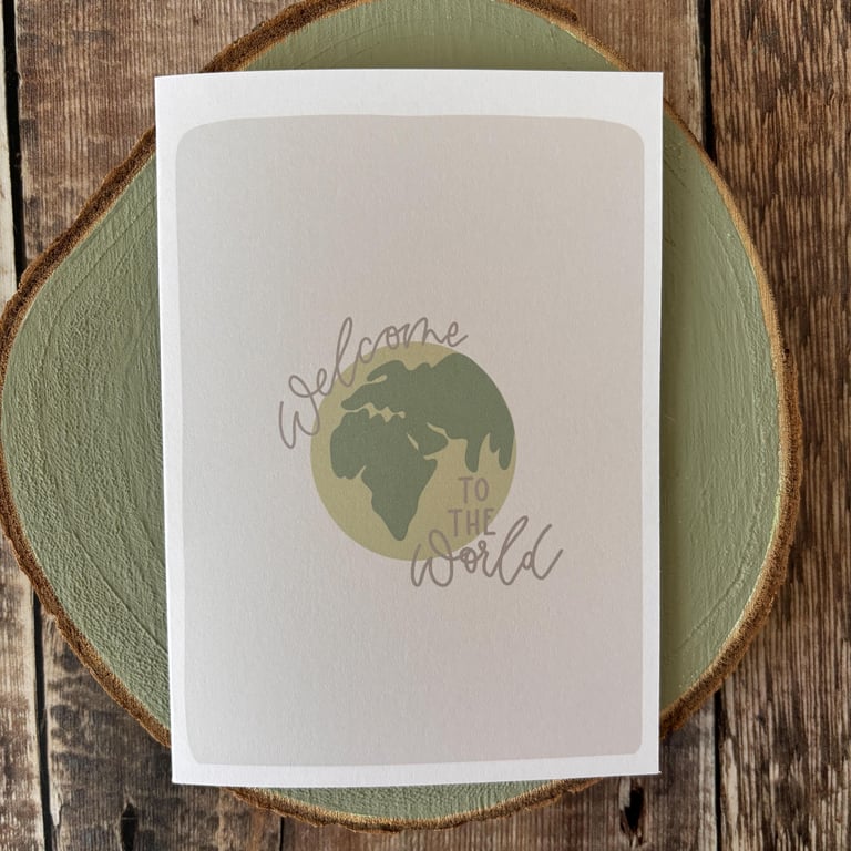 Welcome To The World Baby Card: Modern Calligraphy, Gender Neutral