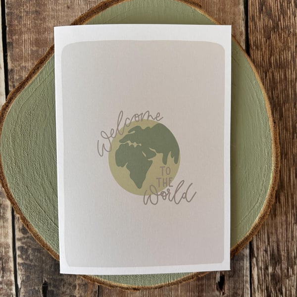 Welcome To The World Baby Card: Modern Calligraphy, Gender Neutral