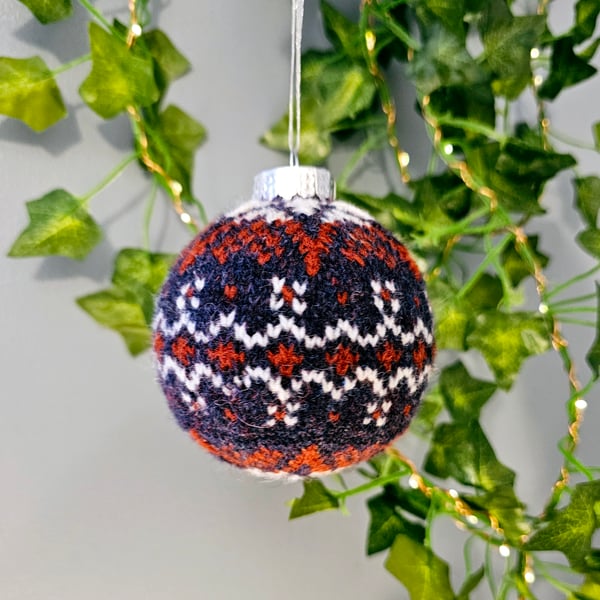Hand Knit Fair Isle Bauble
