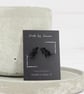 Titanium posts - Black glitter rat stud earrings - Hypoallergenic studs - Image 4