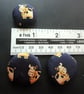 5 Silk Buttons Happy Cows 30mm 1.25ins Handmade Upcycled - Image 3