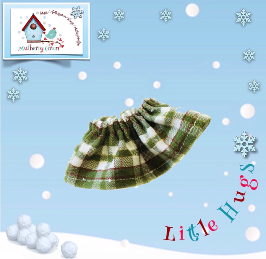 Reserved for Claire - Little Hugs’ Green Checked Skirt