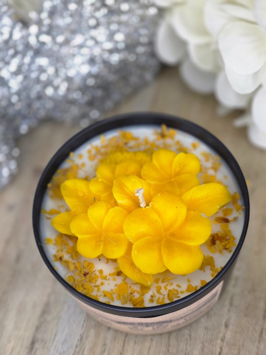 Image of Handmade 200g Soy Wax Candle in Matte Black Jar with Metal Lid