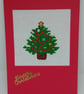 Handmade Christmas Greetings Card with Envelope - Cross Stitch