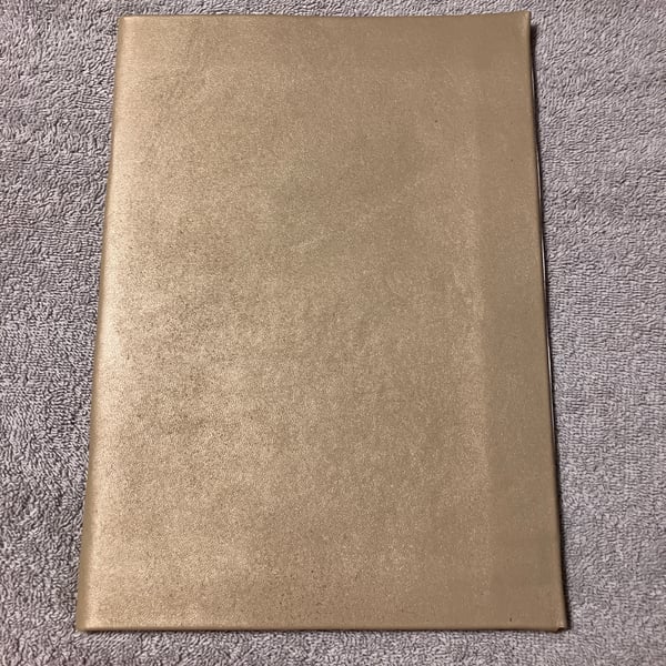 A4: Softcover Shimmery Gold Coloured leatherbound Sketchbook - FREE SHIPPING