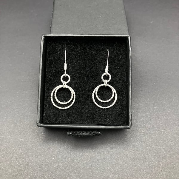 925 Silver Double Hoop Earrings