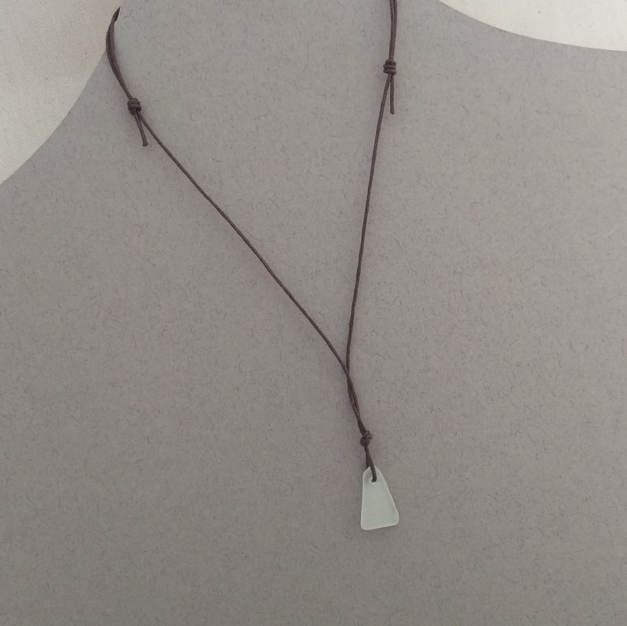 Beachcombed Necklace, sea glass and cord necklace