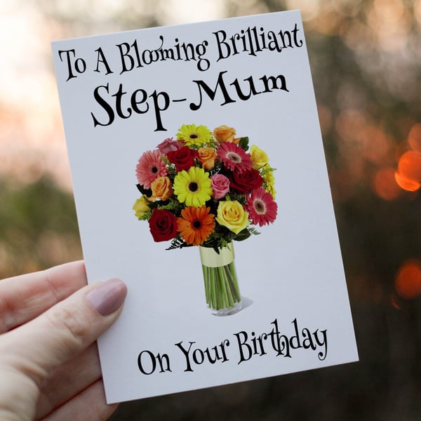 Step Mum Birthday Card, Birthday Card for Step Mum, Birthday Card, Step Mum Card