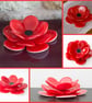 Red Fused Glass Flower Sculpture