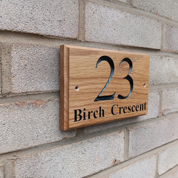 Personalised Oak House Sign
