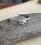 Sterling silver snowflake ring, Winter stacking ring, All sizes made to order - Image 2